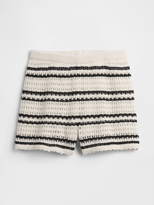 Relaxed Pull-On Crochet Sweater Shorts