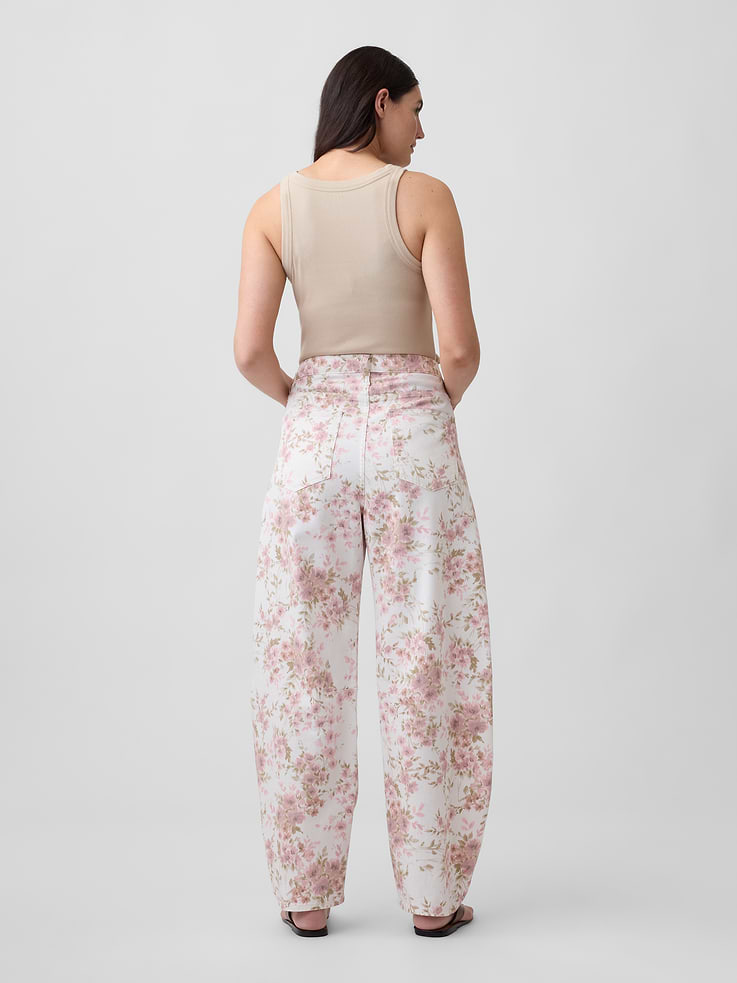 Image number 6 showing, High Rise Print Barrel Jeans