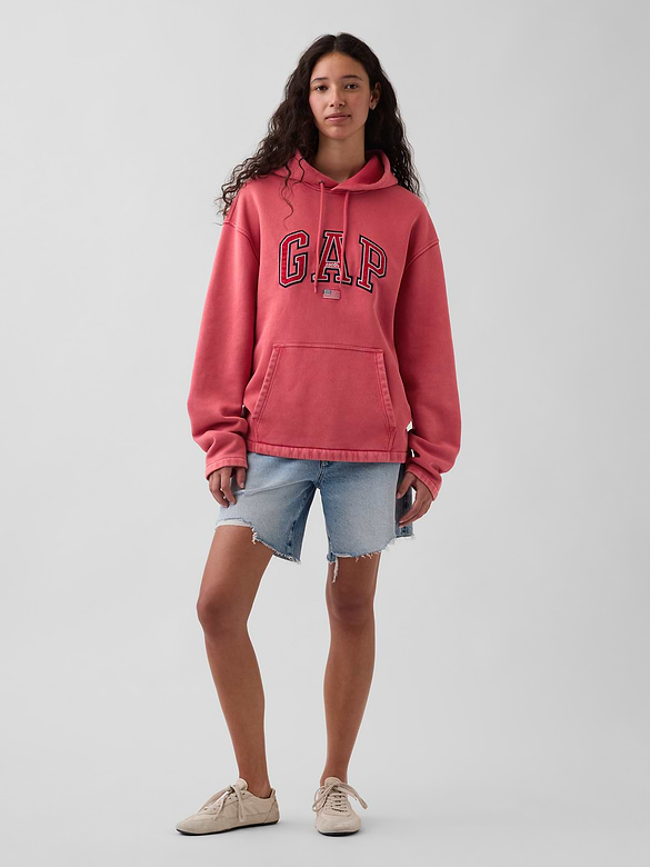 VintageSoft Oversized Americana Logo Hoodie