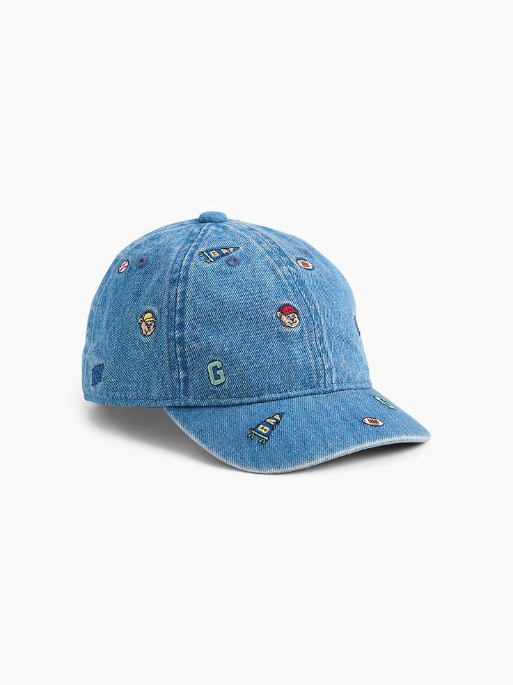 Image number 1 showing, Baby & Toddler Embroidered Denim Varsity Baseball Hat