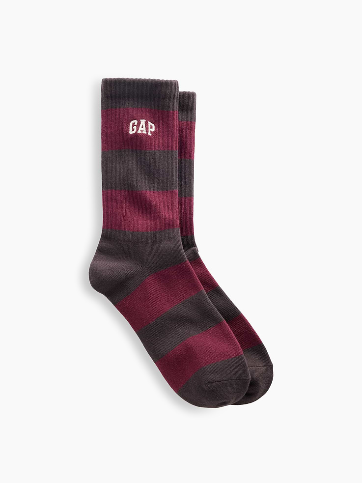 Image number 1 showing, Rugby Stripe Logo Crew Socks