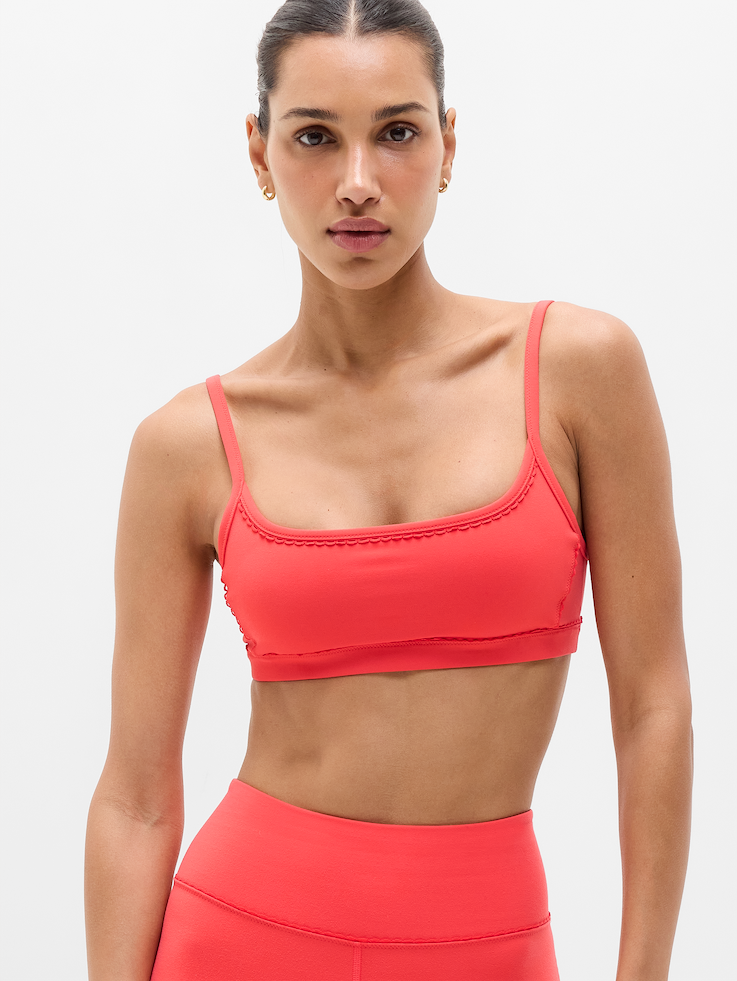 Image number 1 showing, Square Neck Picot Sports Bra A-C