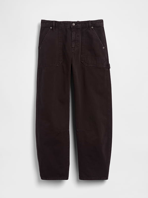 Mid Rise Barrel Utility Ankle Pants