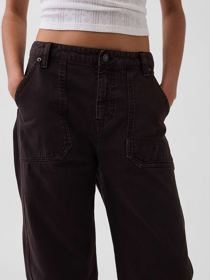 Image number 5 showing, Mid Rise Barrel Utility Ankle Pants