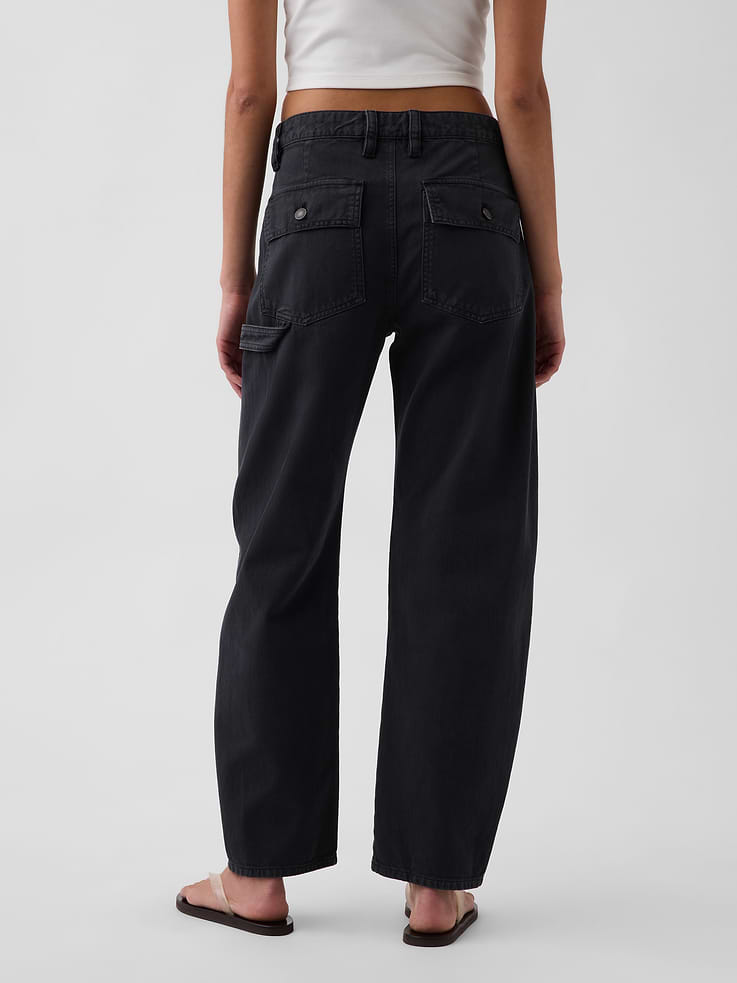 Image number 4 showing, Mid Rise Barrel Utility Ankle Pants