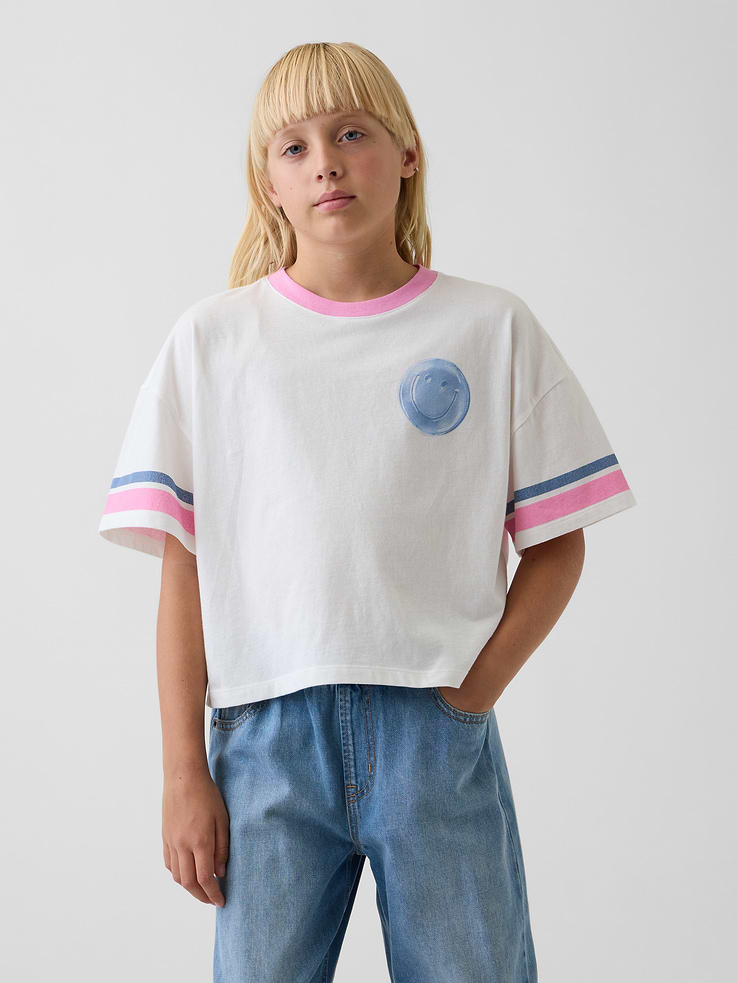 Image number 1 showing, Kids Oversized Boxy Graphic T-Shirt