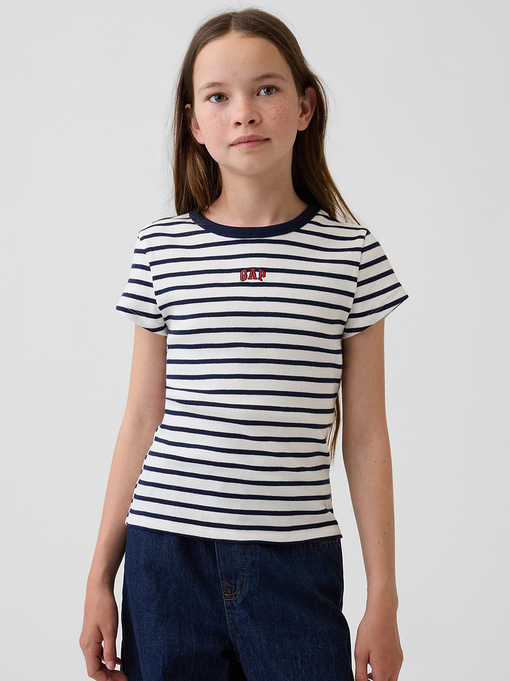 Image number 1 showing, Kids Embroidered Rib T-Shirt