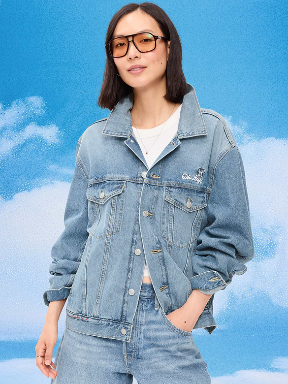 Old Navy x Disney Mickey Mouse Denim Trucker Jacket for Adults