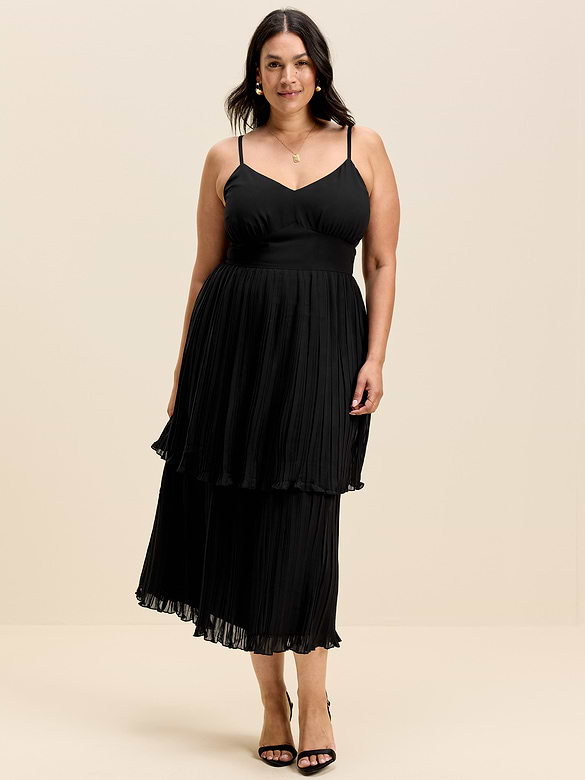 The Occasion by Old Navy Pleated Fit & Flare Midi Dress