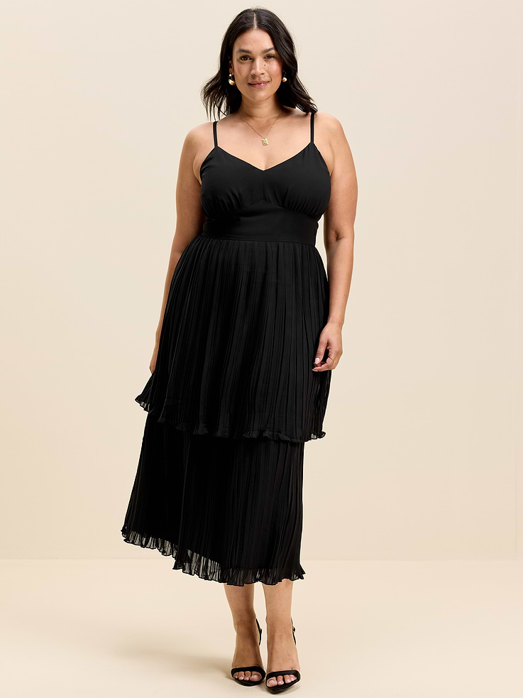 Image number 9 showing, The Occasion by Old Navy Pleated Fit & Flare Midi Dress