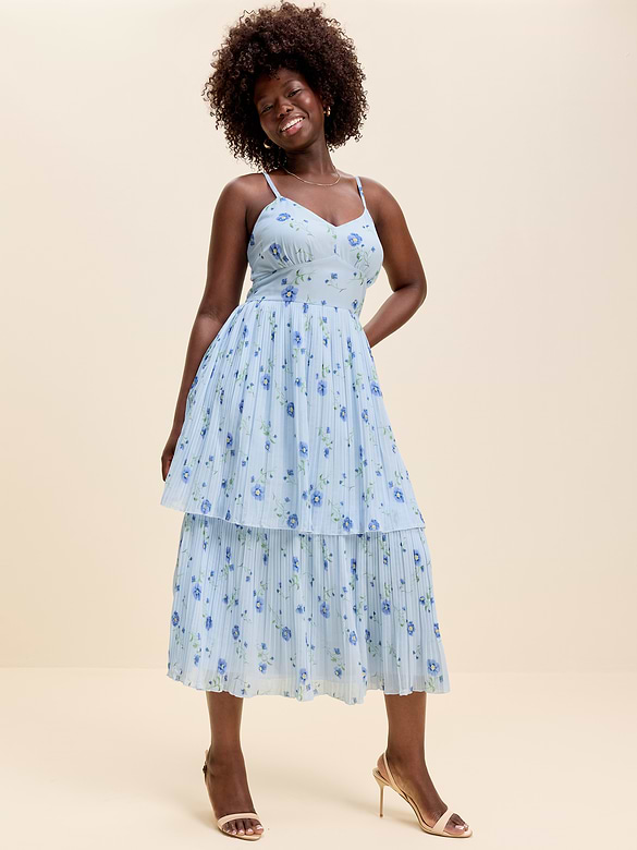 The Occasion by Old Navy Pleated Fit & Flare Midi Dress