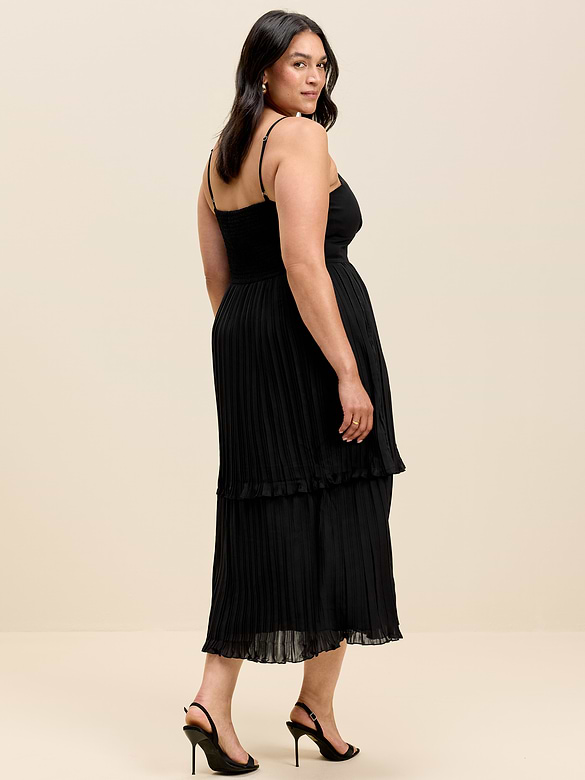 The Occasion by Old Navy Pleated Fit & Flare Midi Dress