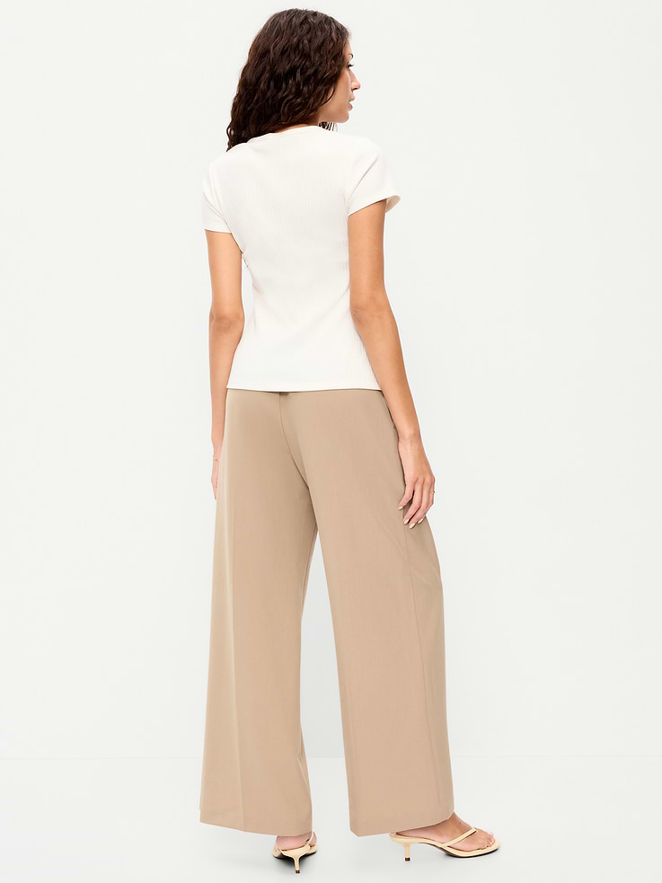 Image number 3 showing, High-Waisted Wide-Leg Trouser