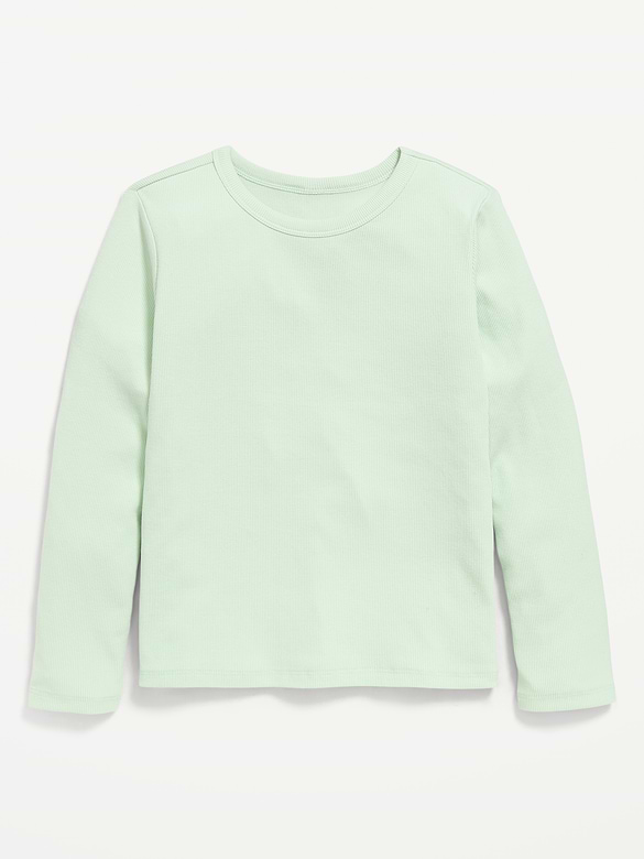 Softest Long-Sleeve Ribbed T-Shirt for Girls