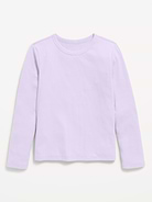 Image number 1 showing, Softest Long-Sleeve Ribbed T-Shirt for Girls