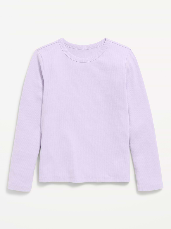 Softest Long-Sleeve Ribbed T-Shirt for Girls