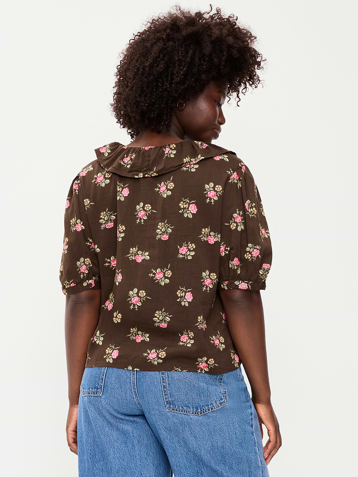 Image number 6 showing, Ruffle Collar Tie-Front Top