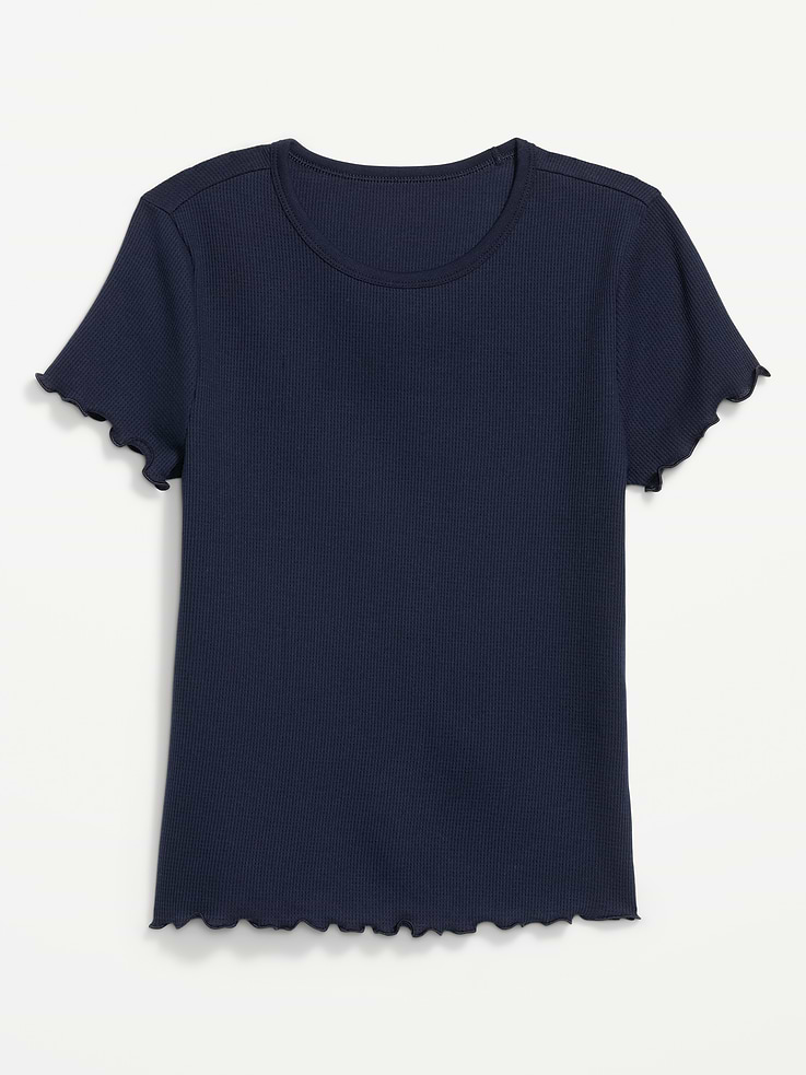 Image number 5 showing, Fitted Waffle-Knit Cropped T-Shirt
