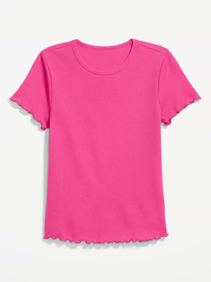 Image number 5 showing, Fitted Waffle-Knit Cropped T-Shirt