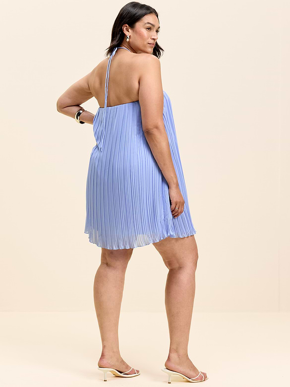 The Occasion by Old Navy Pleated Halter Swing Mini Dress