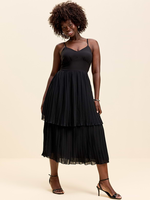 The Occasion by Old Navy Pleated Fit & Flare Midi Dress