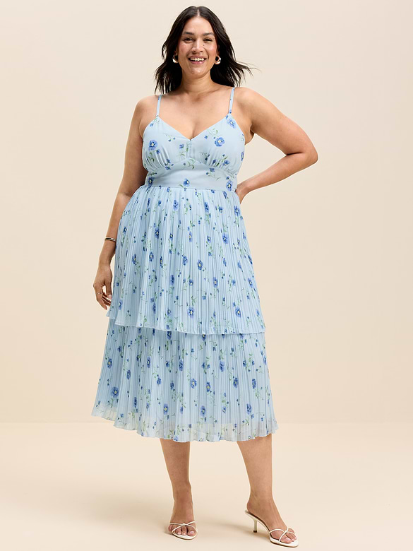 The Occasion by Old Navy Pleated Fit & Flare Midi Dress