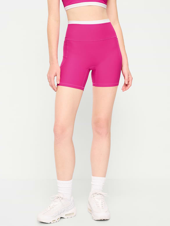 Extra-High Waisted PowerSoft Boundless Pocket Biker Shorts-- 6-inch inseam - No Front Seam