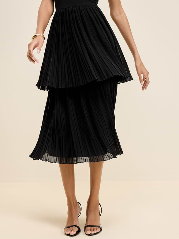 The Occasion by Old Navy Pleated Fit & Flare Midi Dress