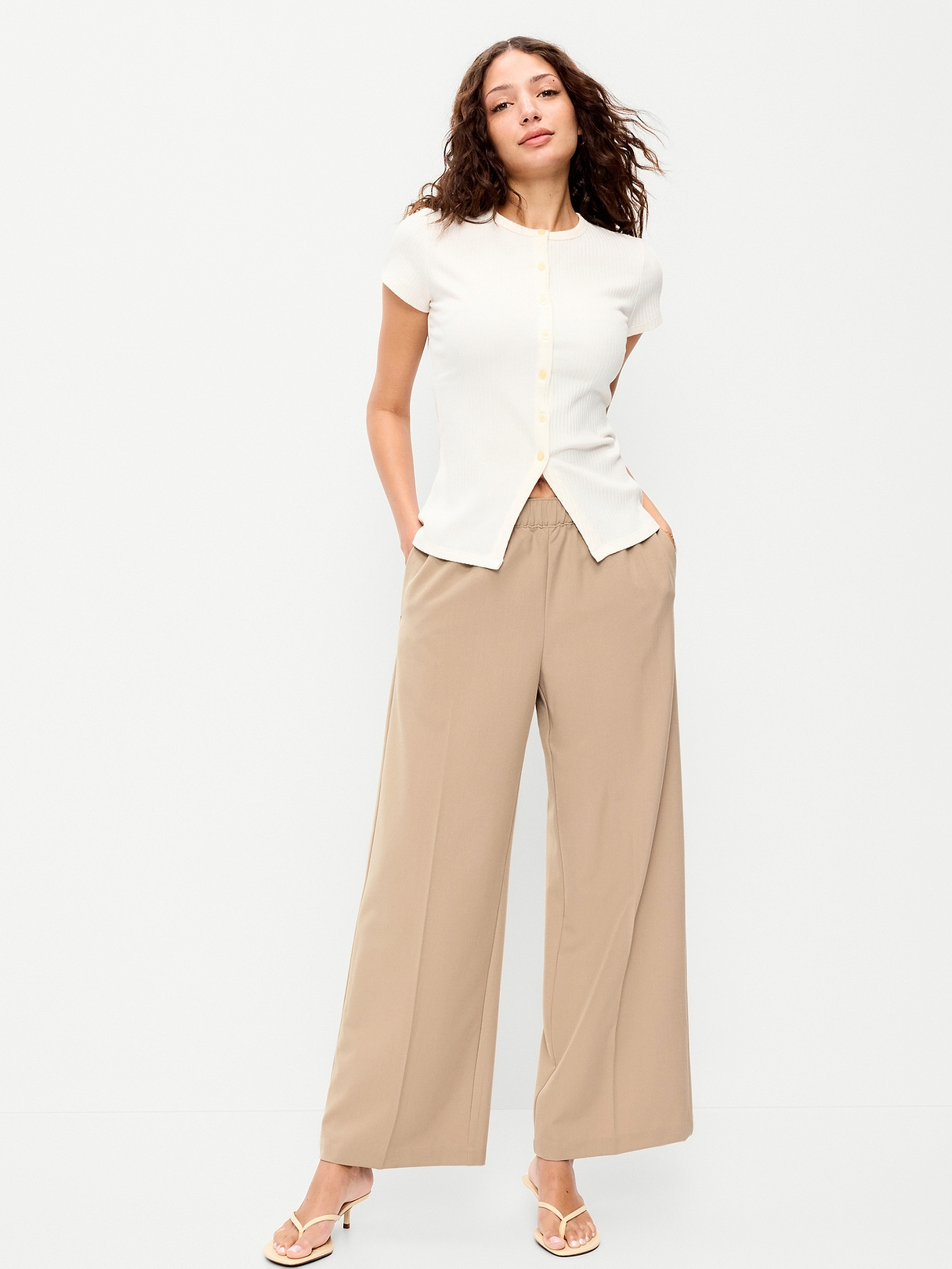 High-Waisted Wide-Leg Trouser Pants | Old Navy