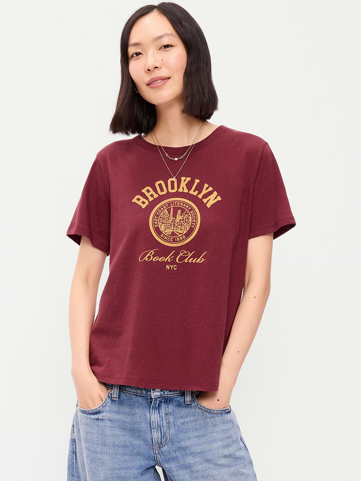 L'image numéro 1 présente T-shirt passe-partout ras du cou à imprimé