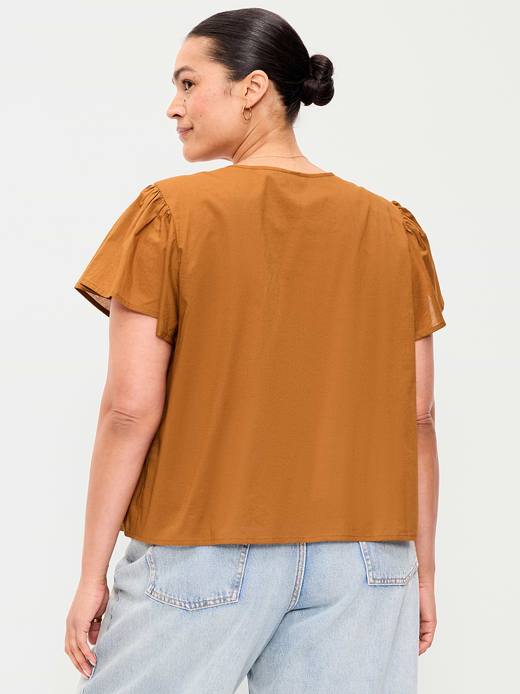 Image number 8 showing, Short-Sleeve Embroidered Trousseau Top