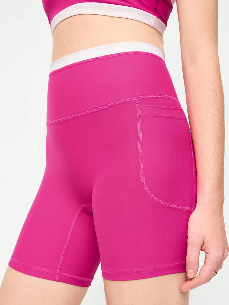 Image number 3 showing, Extra-High Waisted PowerSoft Boundless Pocket Biker Shorts-- 6-inch inseam - No Front Seam