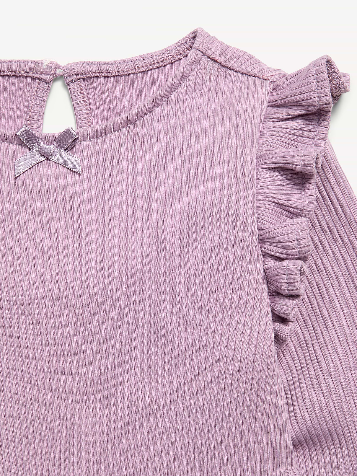 Image number 4 showing, Long-Sleeve Ribbed Ruffle-Trim Jumpsuit for Baby