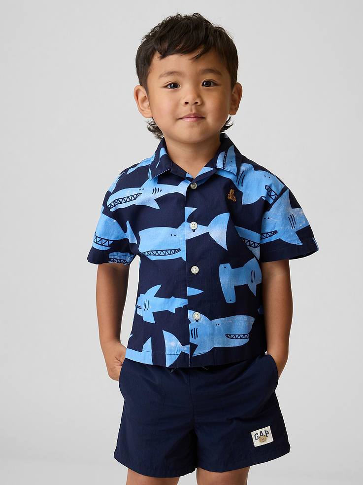 Image number 4 showing, Baby & Toddler Organic Cotton Poplin Print Shirt