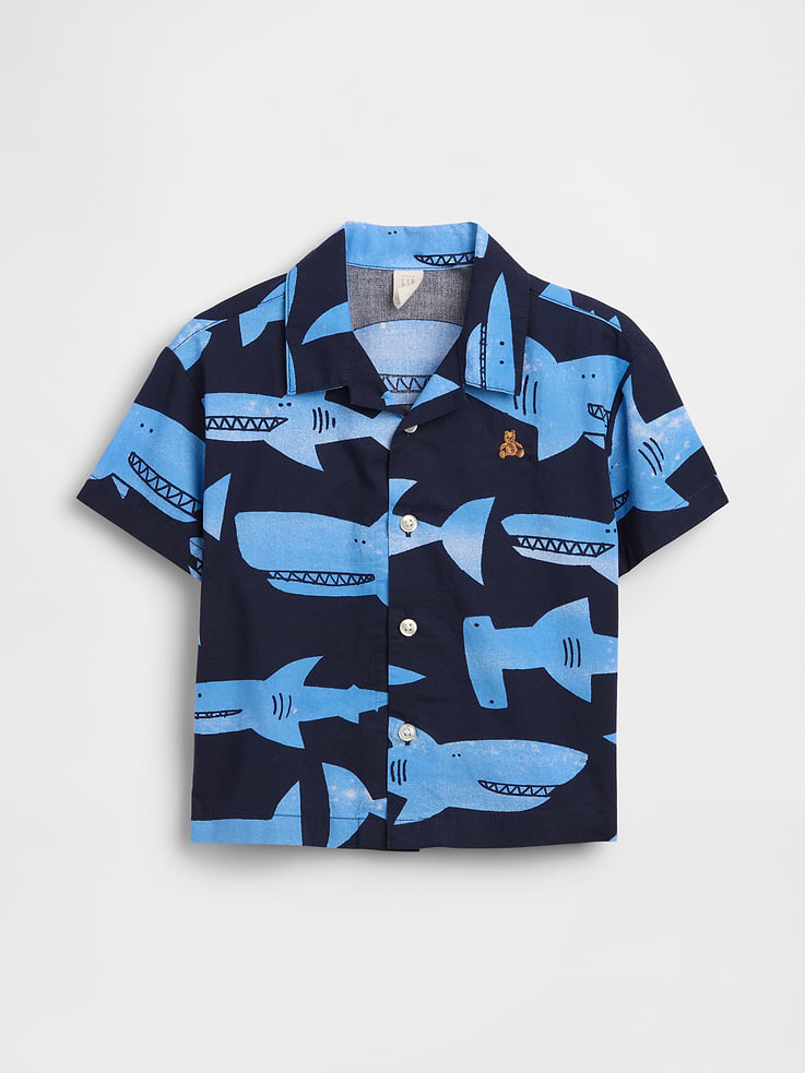 Image number 1 showing, Baby & Toddler Organic Cotton Poplin Print Shirt