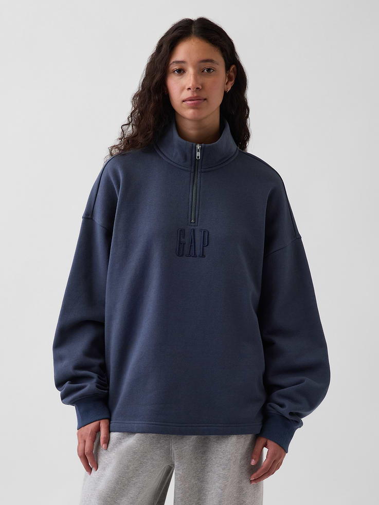 Image number 5 showing, Heavyweight Oversized Logo Quarter-Zip Pullover