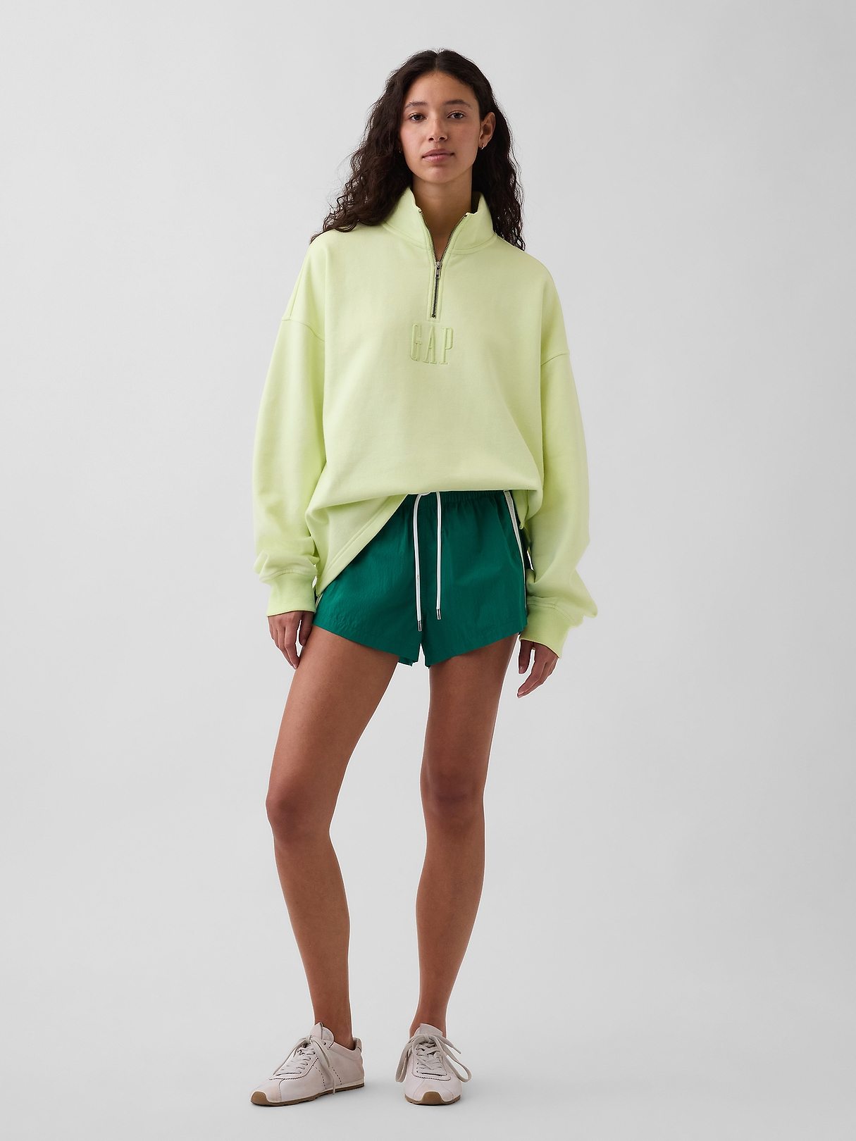 Heavyweight Oversized Logo Quarter-Zip Pullover | Gap