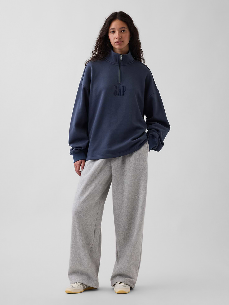 Image number 6 showing, Heavyweight Oversized Logo Quarter-Zip Pullover