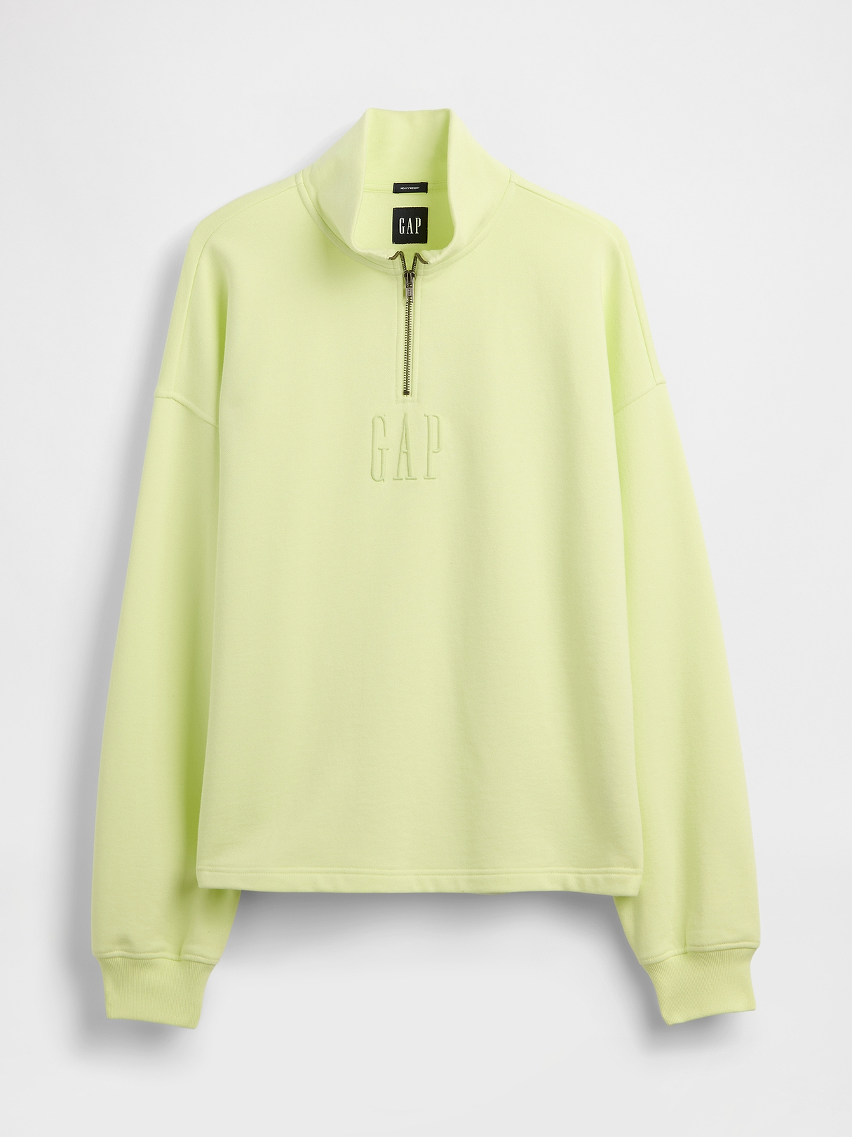 Heavyweight Oversized Logo Quarter-Zip Pullover | Gap