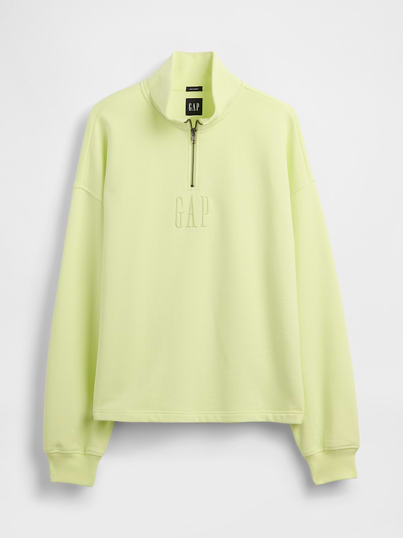 Heavyweight Oversized Logo Quarter-Zip Pullover