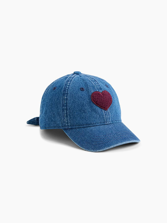 Kids Terry Heart Denim Baseball Hat