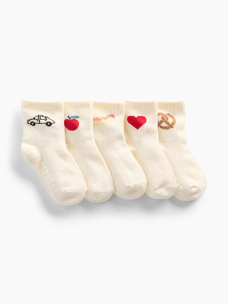 Image number 1 showing, Baby & Toddler NYC Graphic Crew Socks (5-Pack)