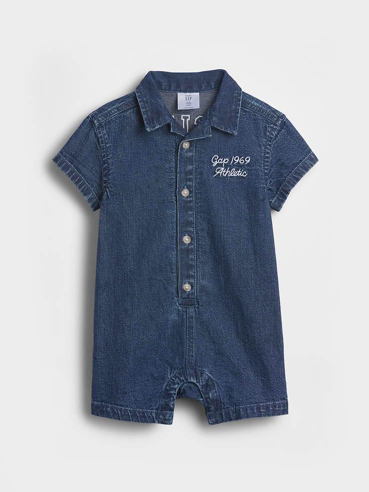 Image number 1 showing, Baby Denim Gap Logo Shorty One-Piece