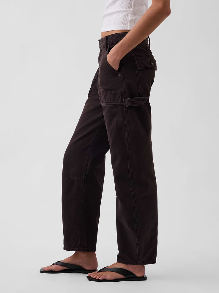 Image number 3 showing, Mid Rise Barrel Utility Ankle Pants