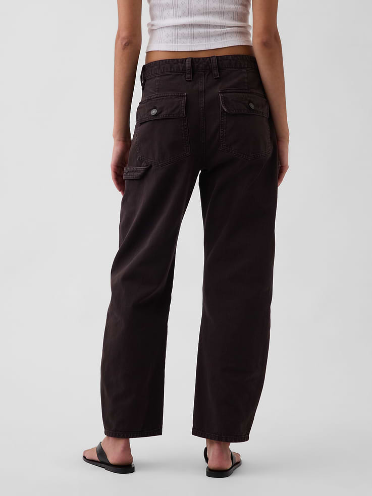 Image number 4 showing, Mid Rise Barrel Utility Ankle Pants
