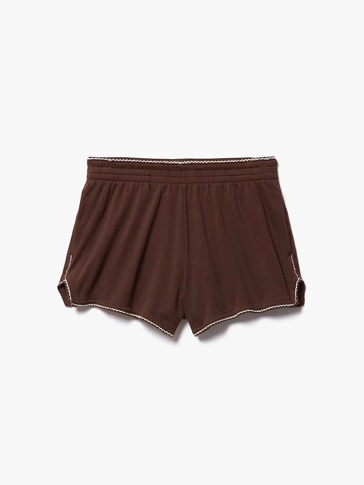 Image number 7 showing, Airy Cotton Terry Mid Rise Picot Shortie