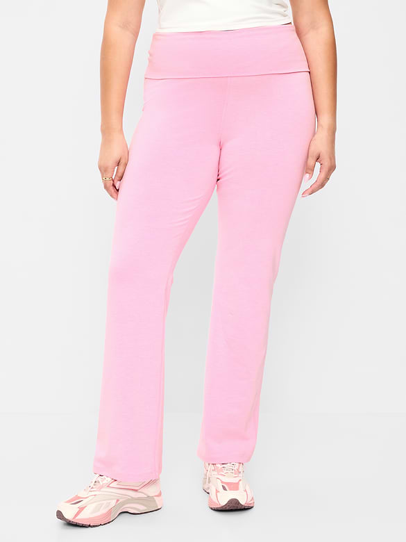 High-Waisted PowerChill Fold-Over Bootcut Leggings