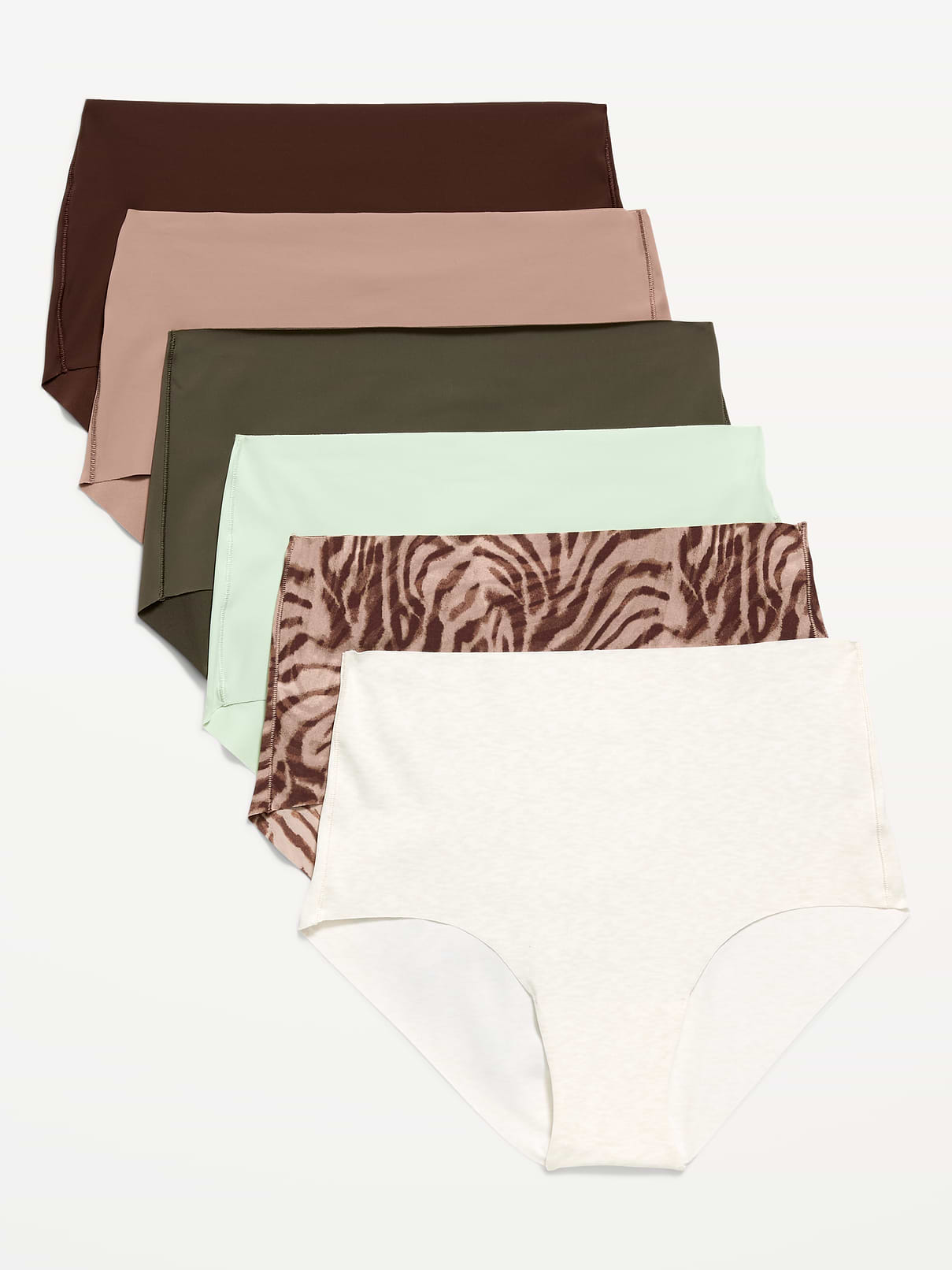 Image number 1 showing, High-Waisted No-Show Brief Underwear 6-Pack