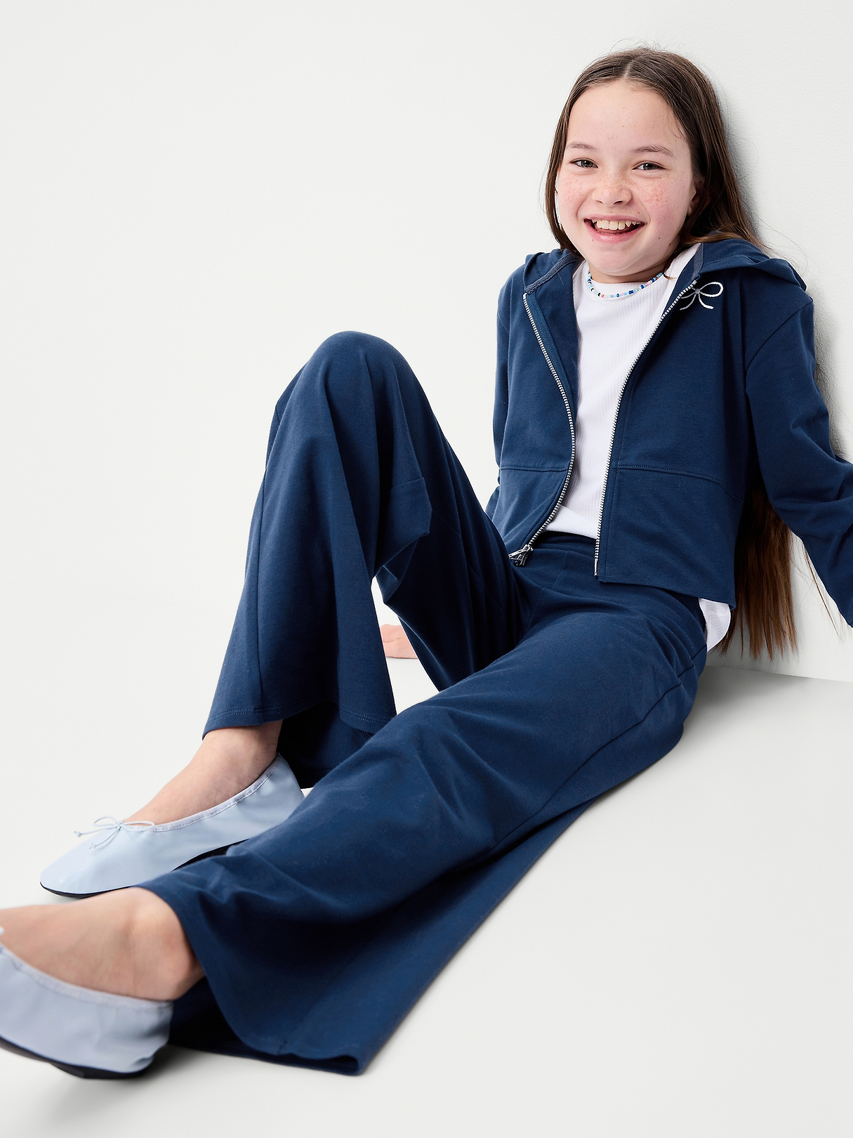 Foldover Jersey Knit Wide-Leg Pants for Girls | Old Navy