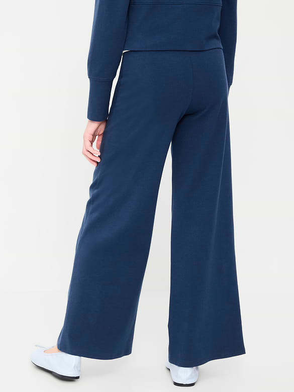 Foldover Jersey Knit Wide-Leg Pants for Girls